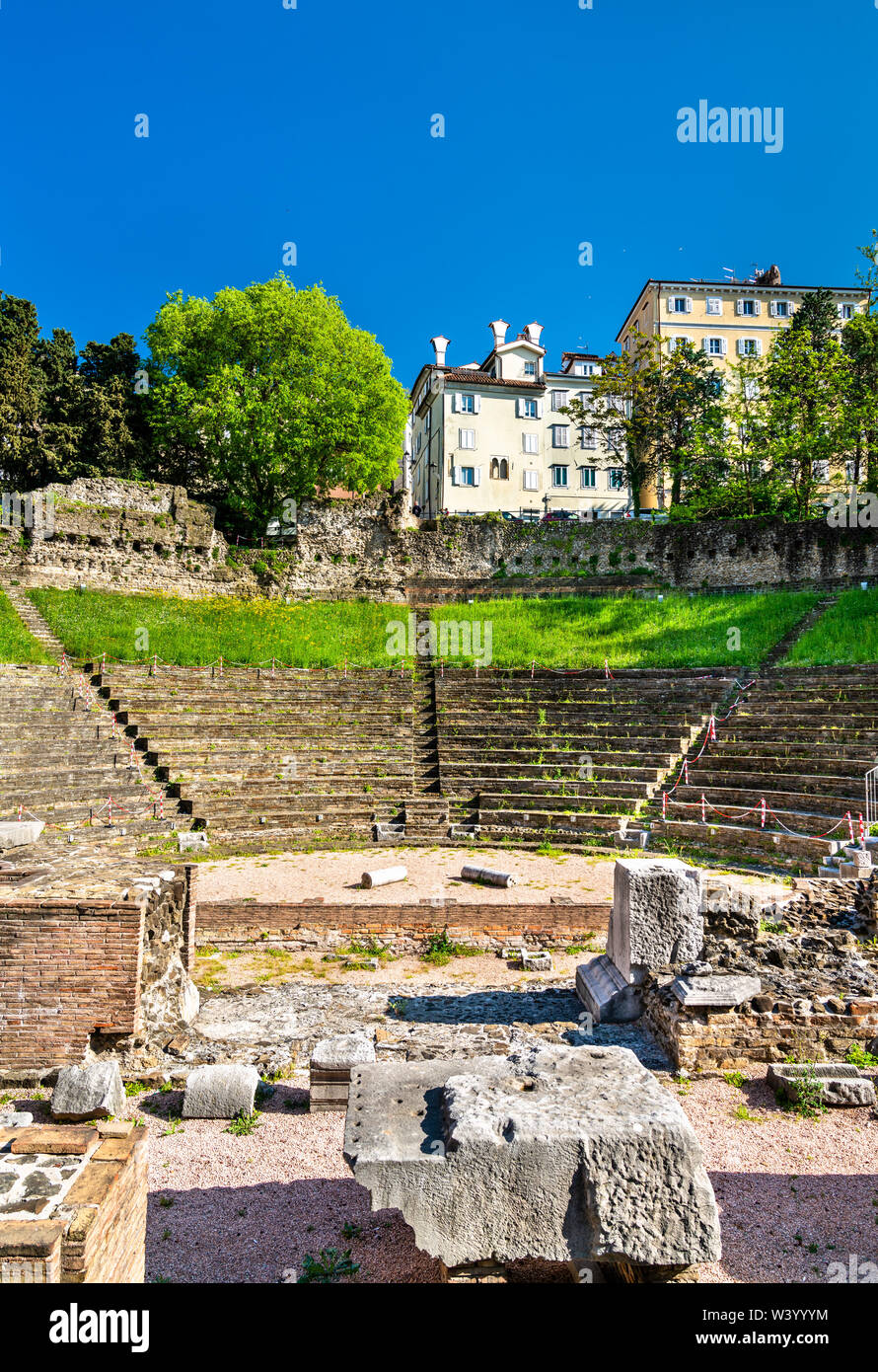 Ruines du théâtre romain à Trieste, Italie Banque D'Images