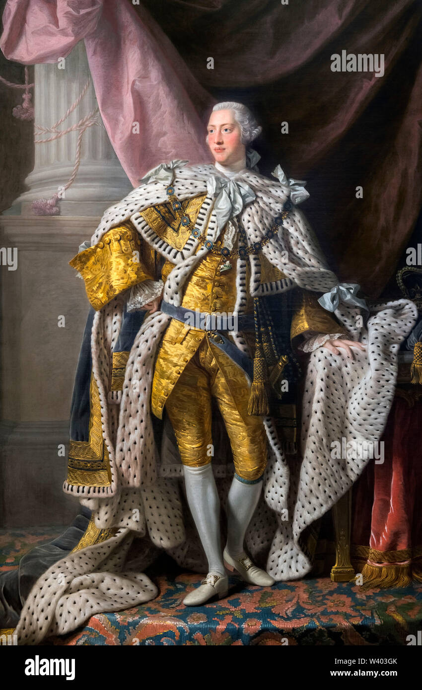 George III (1738-1820). Portrait du roi George III à Coronation Robes par Allan Ramsay (1713-1784) et le studio, huile sur toile, c.1765 Banque D'Images