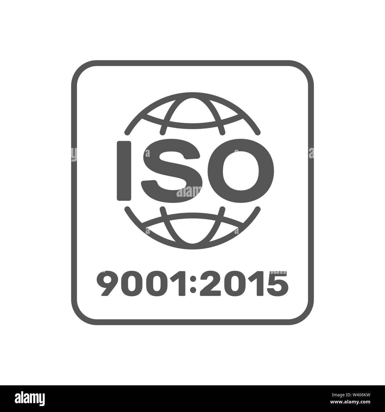 Symbole de l'ISO 9001 2015 certifié. Vector Illustration. EPS 10. Illustration de Vecteur