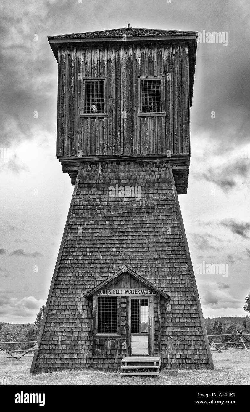 Le Canada, la Colombie-Britannique, à Fort Steele, Kootenay Post, Tour de l'eau Banque D'Images