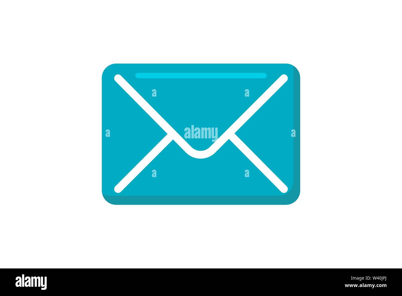Mail message télévision icône bleue. Envoyer lettre isolée. Vector illustration d'enveloppe Illustration de Vecteur