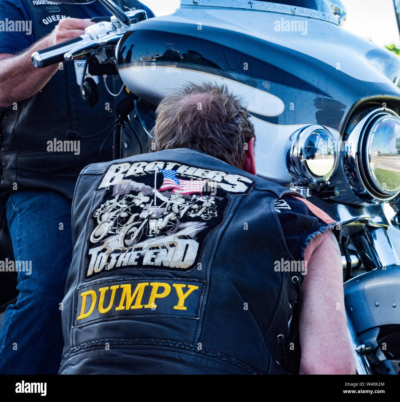 Man Dumpy Man on harley davidson motorcycle Banque de photographies et d’images à ...