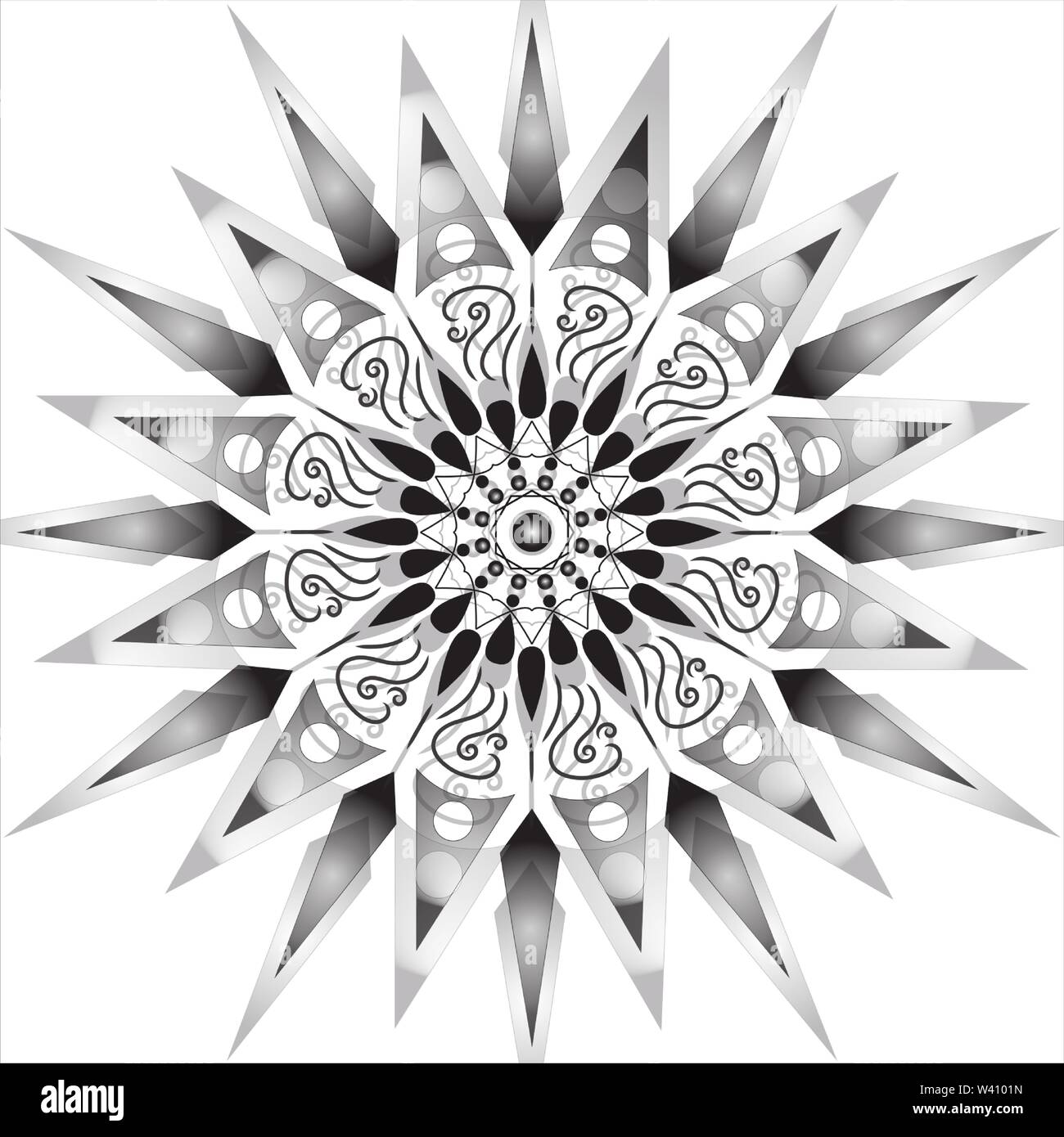 Mandala de fleurs. Éléments de décoration vintage. Motif Oriental, vector illustration. L'Islam, Arabe, Indienne, marocaine, turque, l'Espagne, le Pakistan, mystique, Illustration de Vecteur