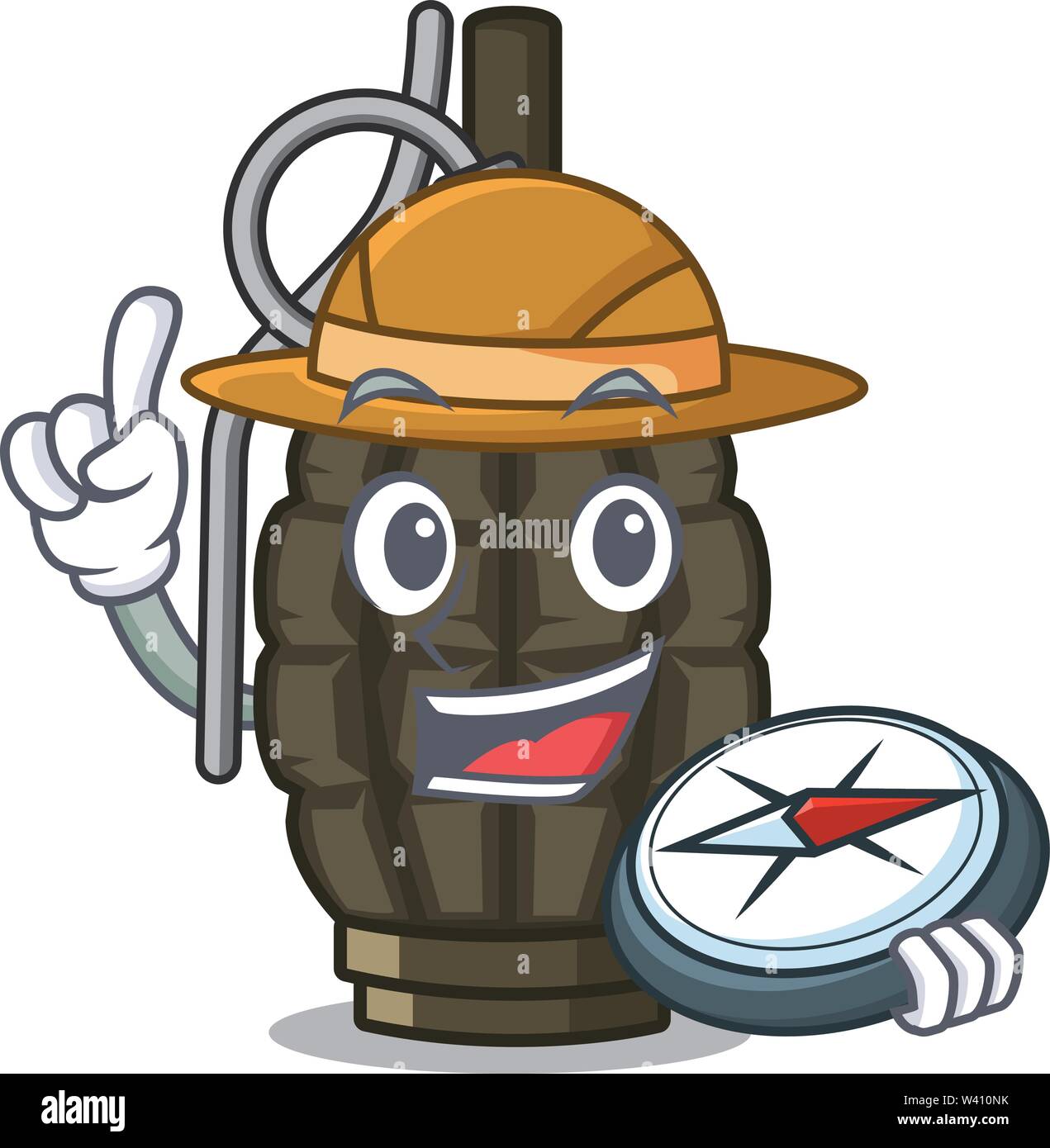 Explorer grenade une caricature dans le sac vector illustration Illustration de Vecteur