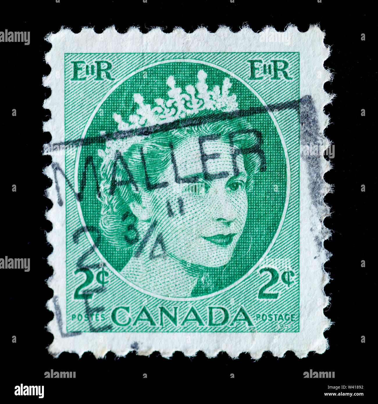 Des timbres du Canada - 1954 Banque D'Images