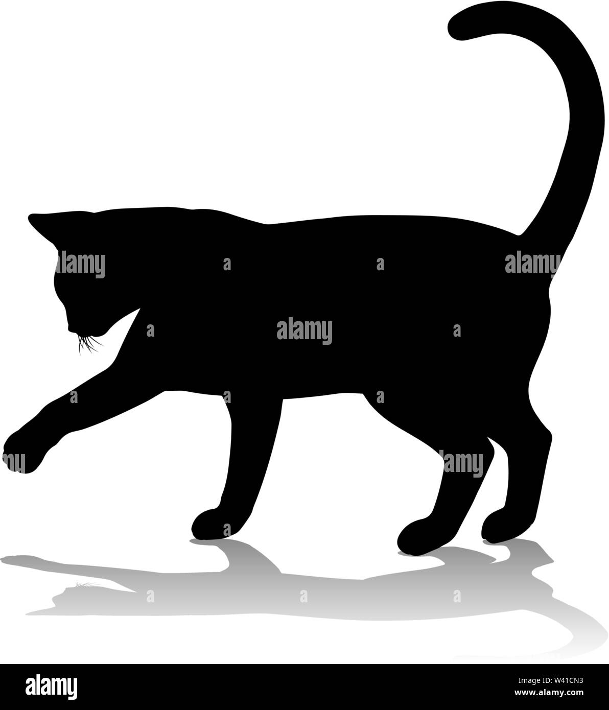 Animal de compagnie Chat Silhouette Illustration de Vecteur