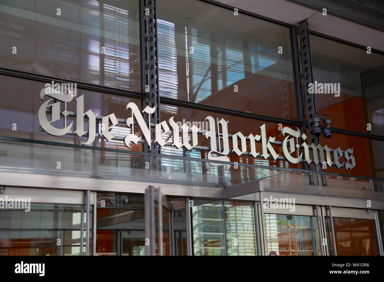 L'entrée du New York Times Banque D'Images