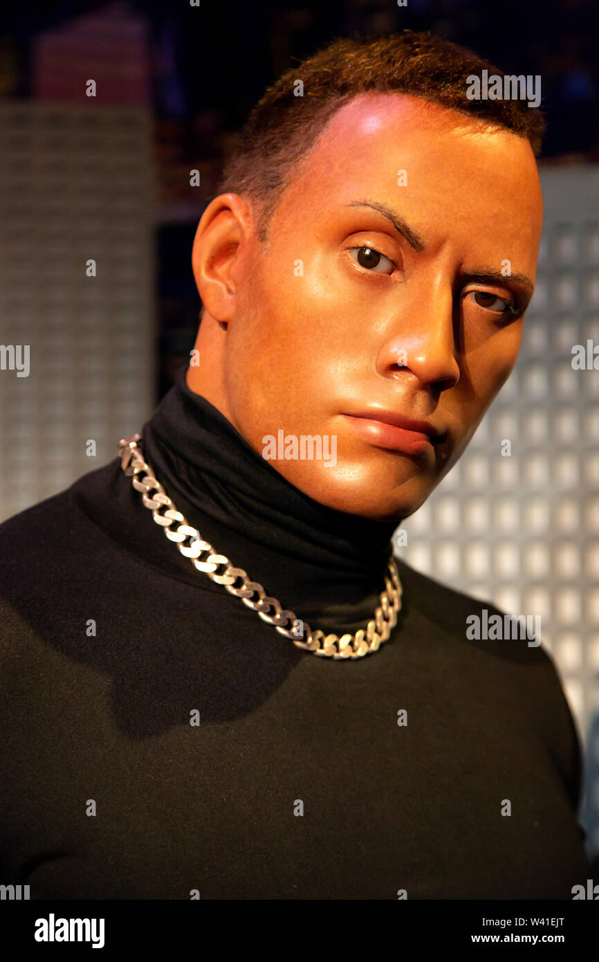 Dwayne Johnson dans le musée Madame Tussauds de New York Banque D'Images