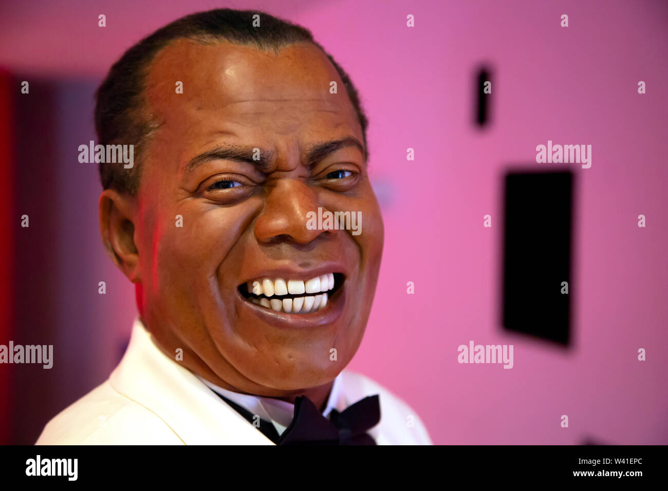 Louis Armstrong dans le musée Madame Tussauds de New York Banque D'Images