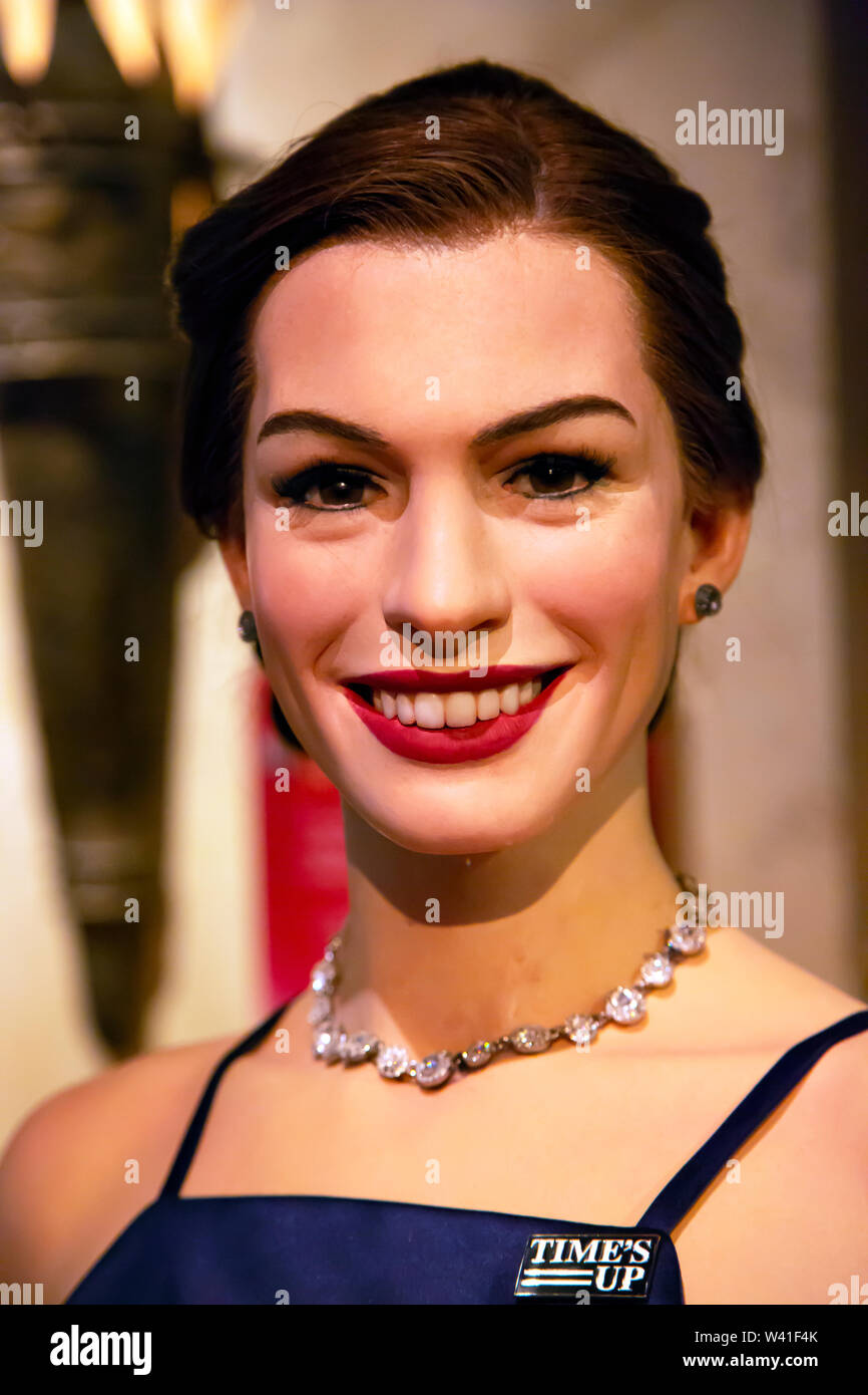 Anne Hathaway dans le musée Madame Tussauds de New York Banque D'Images