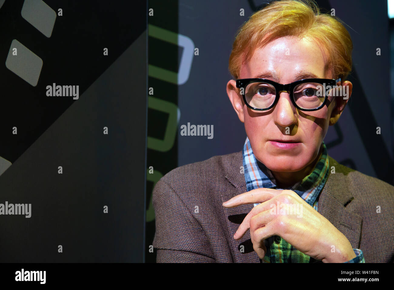 Woody Allen dans le musée Madame Tussauds de New York Banque D'Images