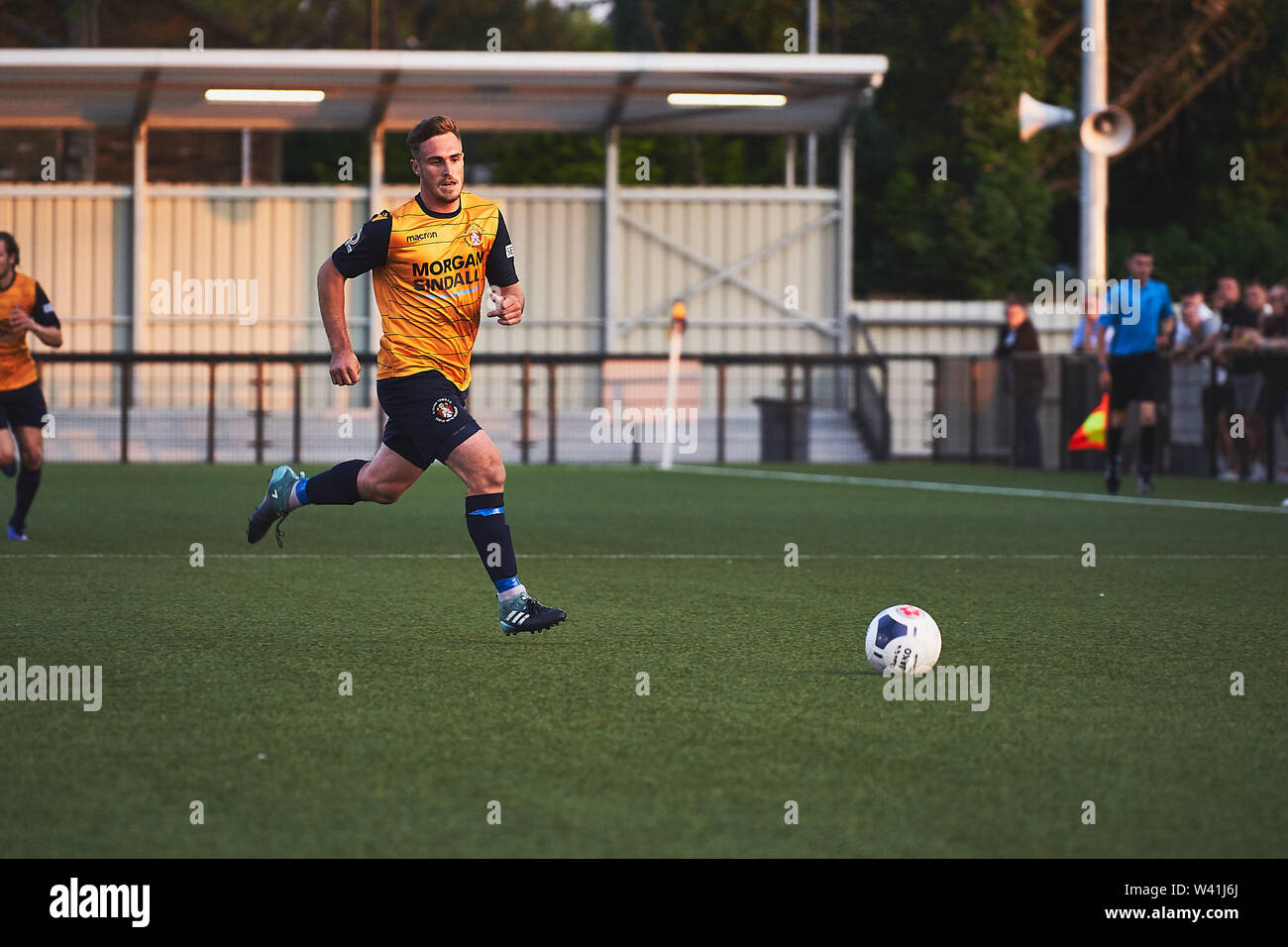 Slough Town FC vs Bournemouth AFC U23 à Arbour Park, Slough, Berkshire, Angleterre le mardi 16 juillet 2019. Photo : Le juge Philip Benton Banque D'Images