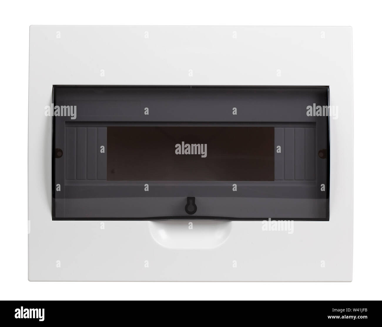 Boîte à fusibles vide isolé sur blanc, with clipping path Banque D'Images