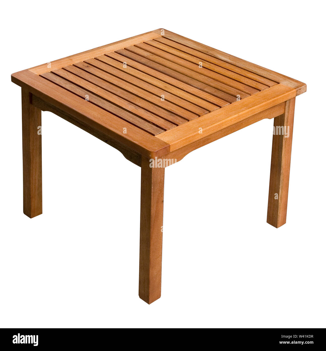 Table en bois sur fond blanc avec clipping path Banque D'Images