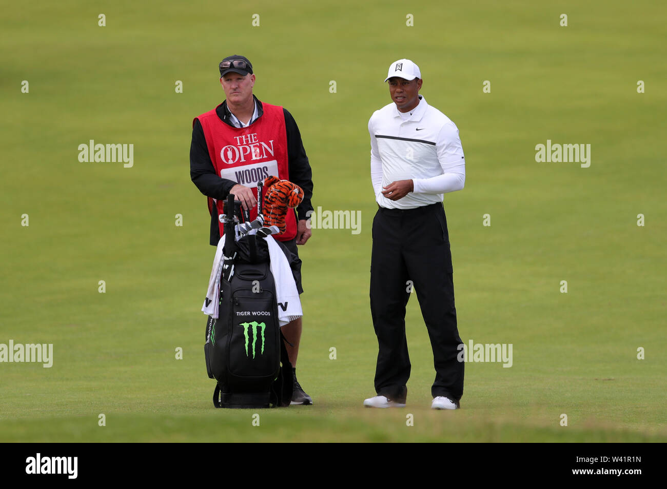 USA's Tiger Woods sur le 2ème jour au cours de deux de l'Open Championship 2019 au Club de golf Royal Portrush. Banque D'Images