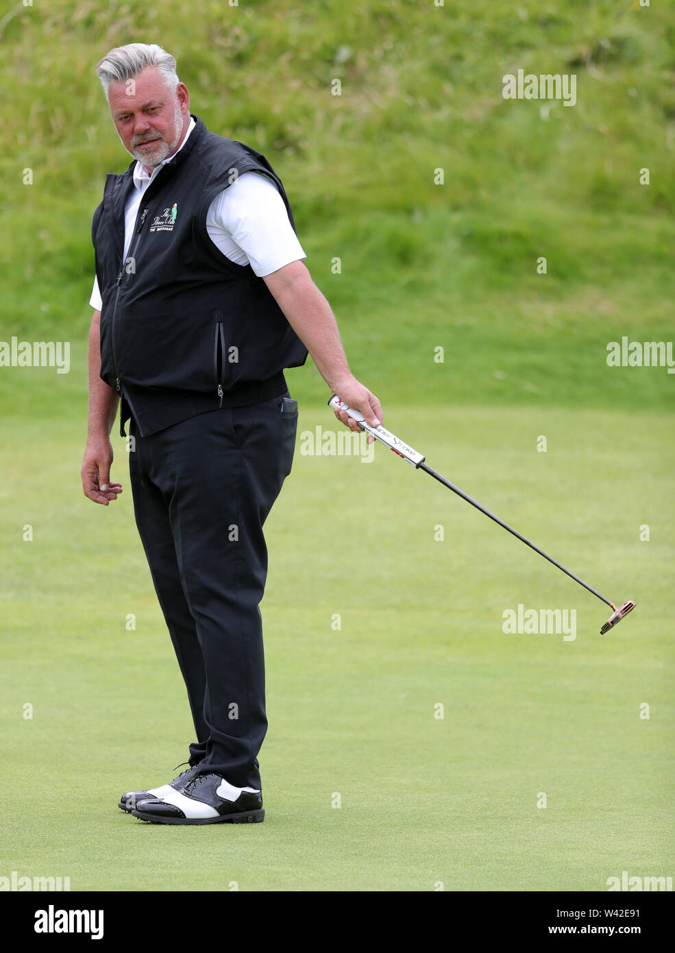 Darren Clarke de l'Irlande du Nord au cours de la deuxième journée de l'Open Championship 2019 au Club de golf Royal Portrush. Banque D'Images