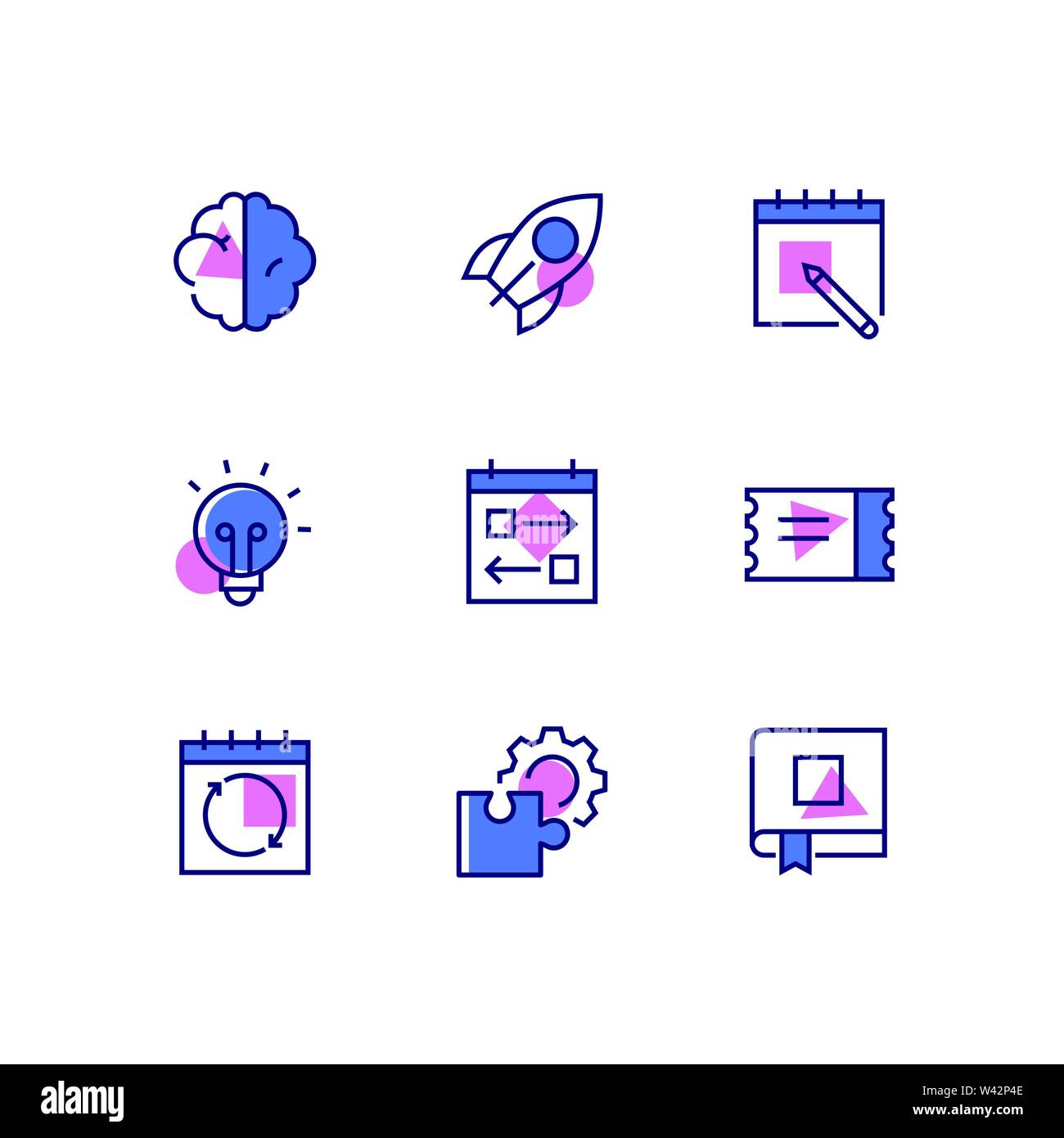 Affaires et gestion - ligne style design icons set Illustration de Vecteur