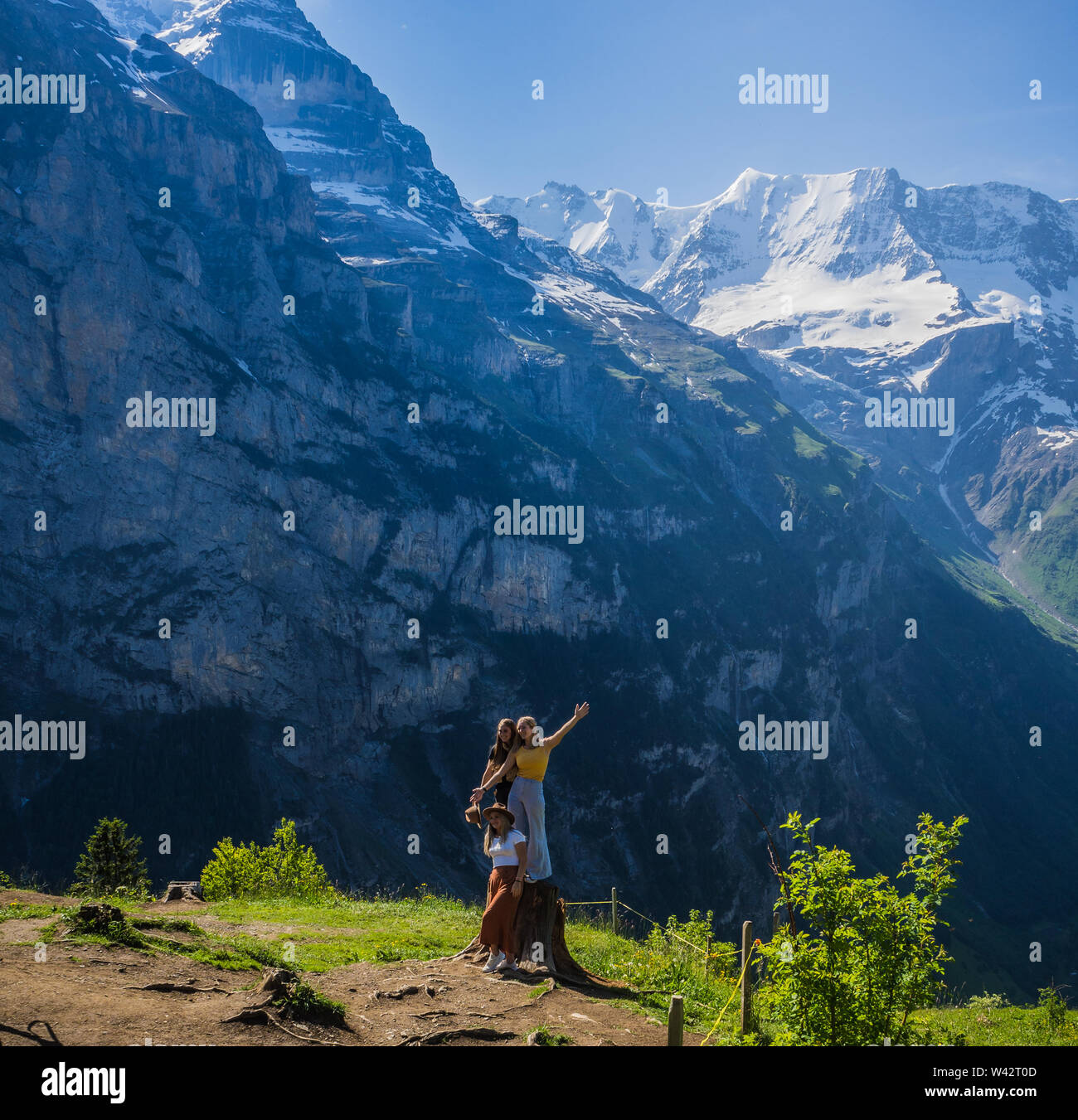 Sur la montagne à Murren en Suisse Banque D'Images