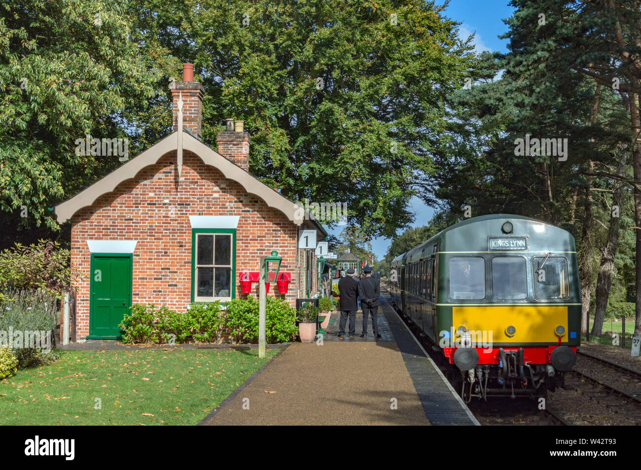 Patrimoine canadien groupe diesel à Holt Station de la gare North Norfolk Banque D'Images
