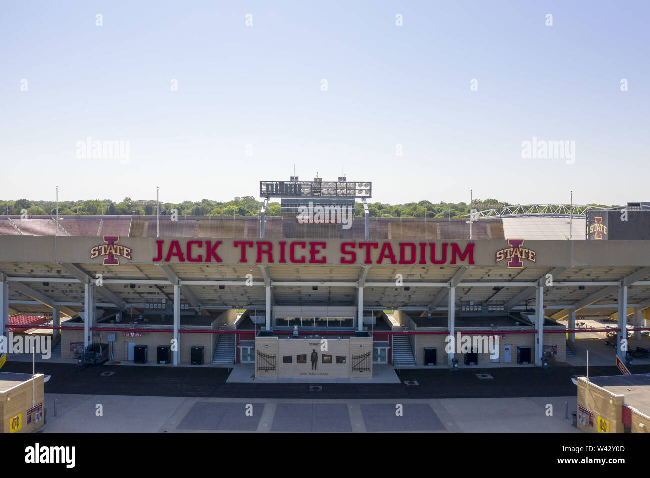 Ames, Iowa, USA. 18 juillet, 2019. 18 juillet 2019 - Ames, Iowa, USA : Vues aériennes de stade Jack Trice à Ames, Iowa, United States. (Crédit Image : © Walter G Arce Sr meule Medi/ASP) Banque D'Images