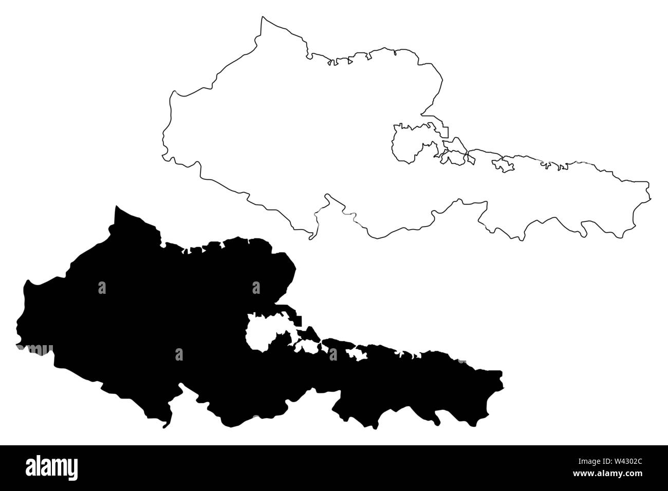 Holguin Province (République de Cuba, les provinces de Cuba) map vector illustration, croquis gribouillis d'Holguin map Illustration de Vecteur