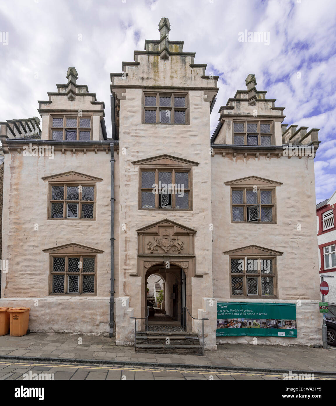 Plas Mawr maison de ville à Conwy. Banque D'Images