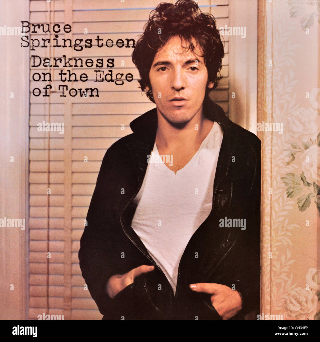 Bruce Springsteen - pochette originale de l'album en vinyle - Darkness on the Edge of Town - 1978 Banque D'Images