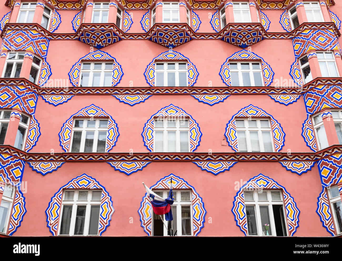 Vurnik hautement décoré maison ou immeuble de la Banque d'affaires coopératif par Ivan Vurnik sur Miklošičeva ulica, dans le centre de Ljubljana Slovénie eu Europe Banque D'Images