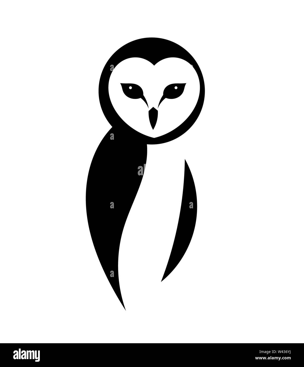 L'effraie des clochers la conception de logo. Vector illustration. Illustration de Vecteur