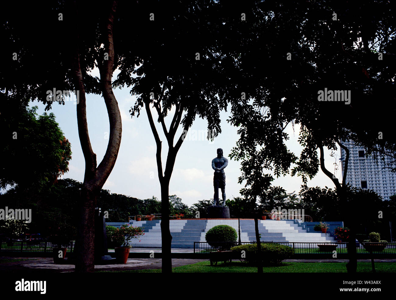 Statue de la sentinelle de la liberté Lapu-Lapu Monument au parc Rizal à Manille à Luzon Manille aux Philippines en Asie du Sud-Est Extrême-Orient Banque D'Images