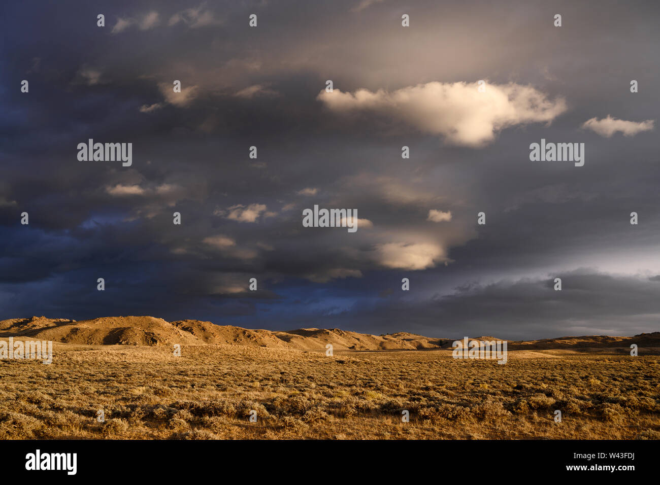 Un ciel d'orage au-dessus de pays dans le Wyoming, USA Banque D'Images