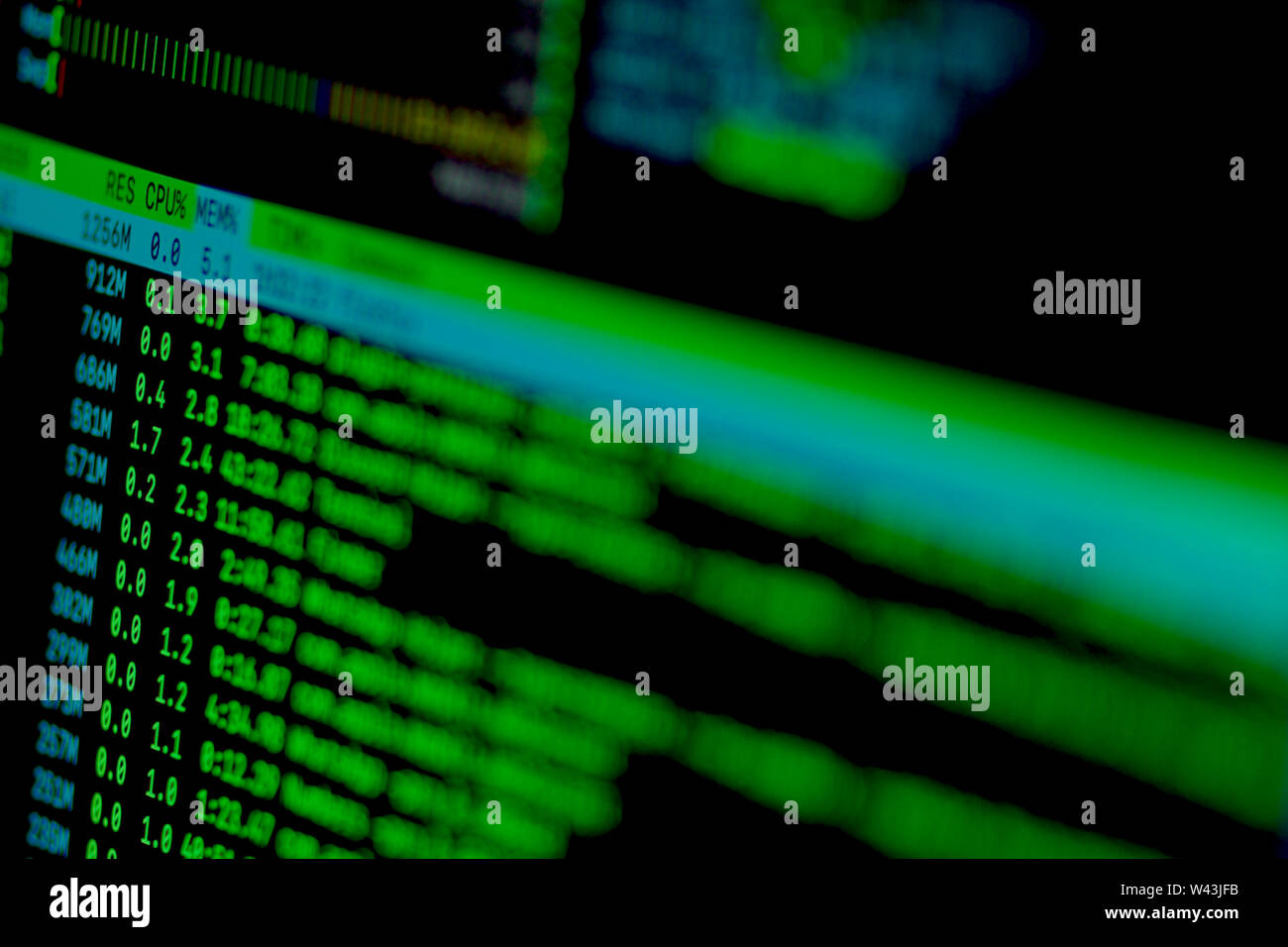 Écran d'ordinateur, la borne de sortie texte unix linux bash etc Banque D'Images