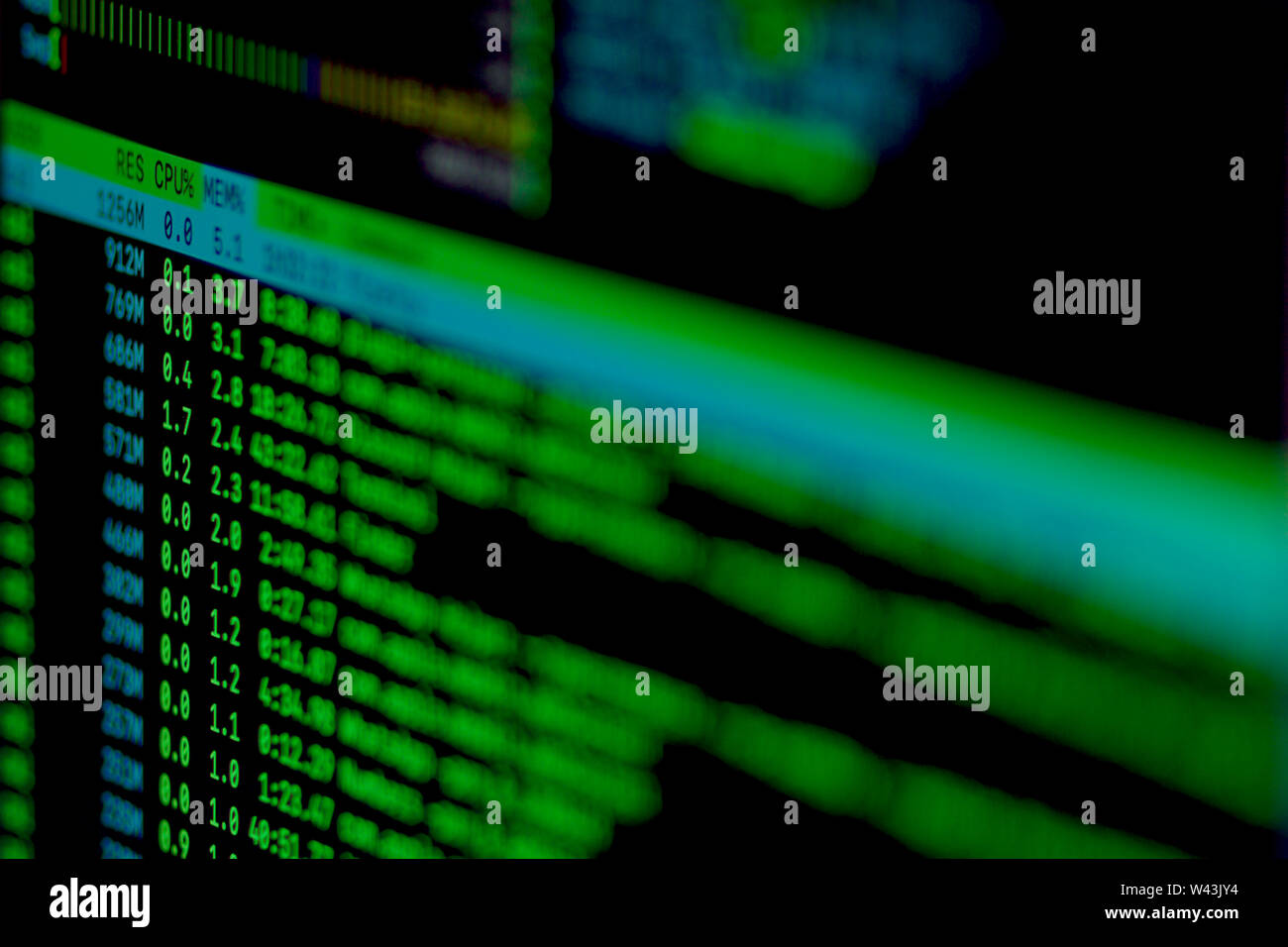 Écran d'ordinateur, la borne de sortie texte unix linux bash etc Banque D'Images
