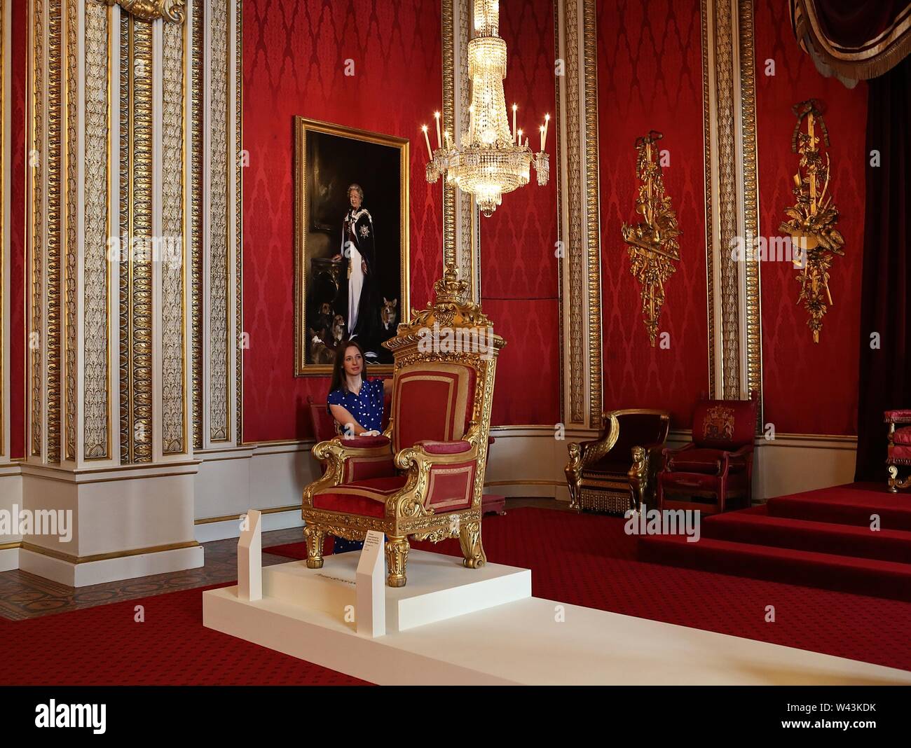 Palais de la reine Victoria à l'ouverture estivale du palais de Buckingham le 20 juillet 2019 .ouverture . Au Palais de Buckingham Londres UK .. Banque D'Images