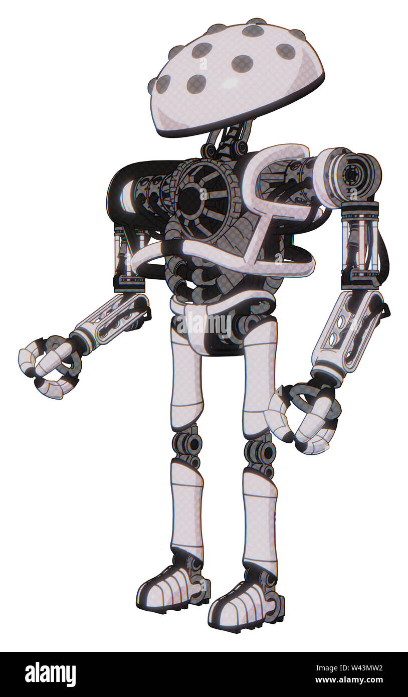 Mech contenant des éléments : metal knucklehead design, le haut de la poitrine lourde, pas de poitrine, pieds ultra-léger exosuit. Matériau : demi-teinte blanc toon. Banque D'Images