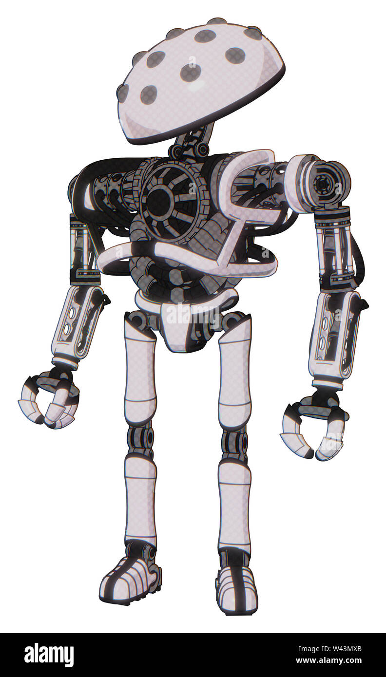 Mech contenant des éléments : metal knucklehead design, le haut de la poitrine lourde, pas de poitrine, pieds ultra-léger exosuit. Matériau : demi-teinte blanc toon. Banque D'Images