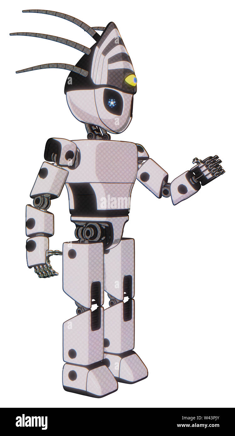 Android contenant des éléments : gris style Alien head, electric eyes, globe oculaire, la lumière de l'état de créature, exoplate exoshielding poitrine prototype poitrine,... Banque D'Images