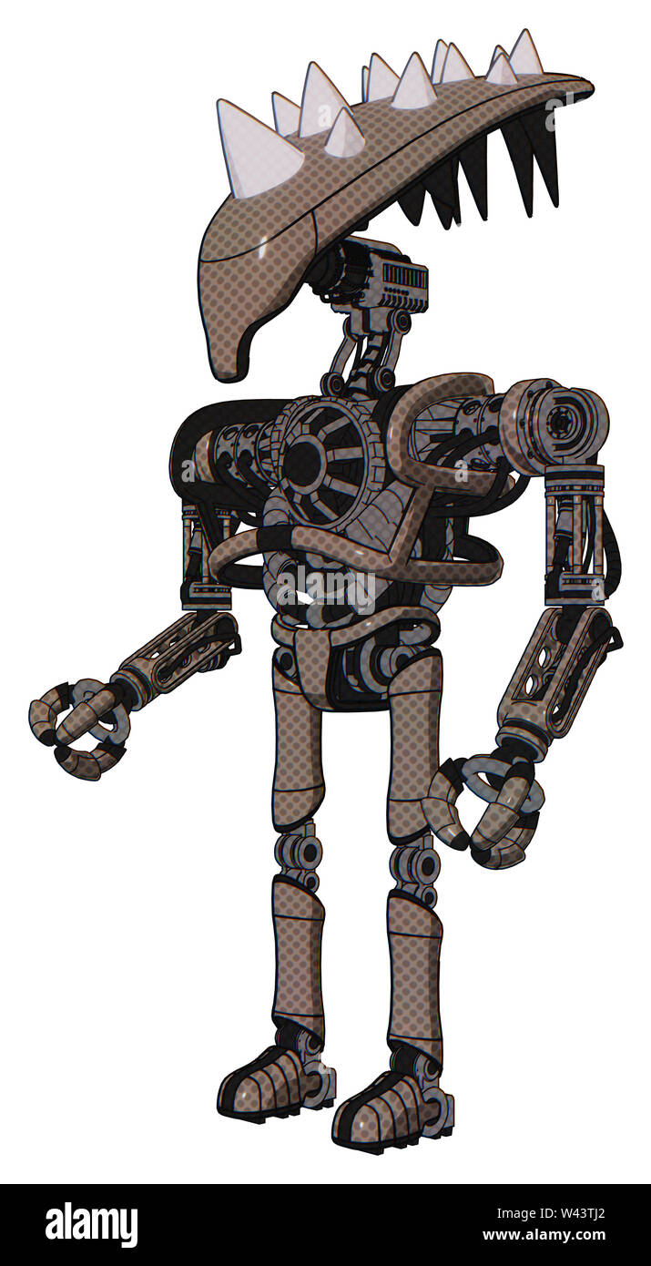 Mech contenant des éléments : skull head allongées, crampons, lourd, le haut de la poitrine, pas de poitrine, pieds ultra-léger exosuit. Matériau : demi-teinte kaki. Banque D'Images