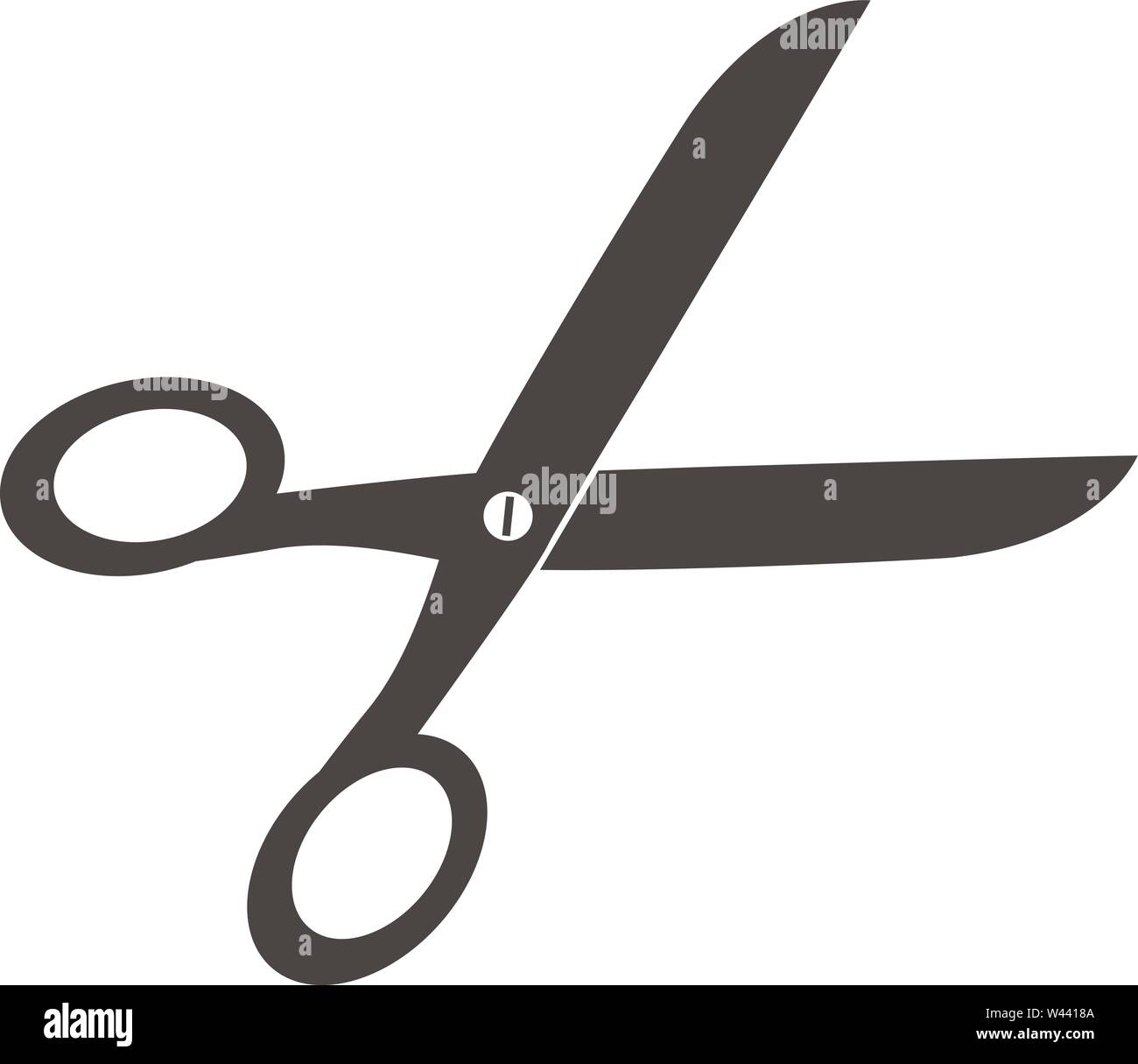 Noir et blanc plat simple icône ciseaux vector illustration Illustration de Vecteur
