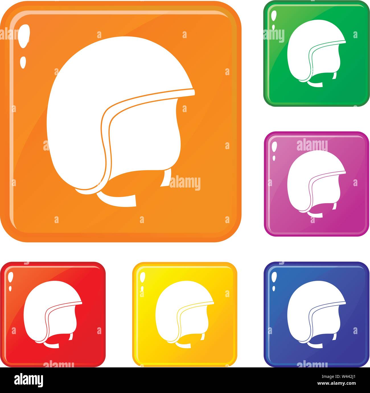 Casque de sécurité icons set vector color Illustration de Vecteur