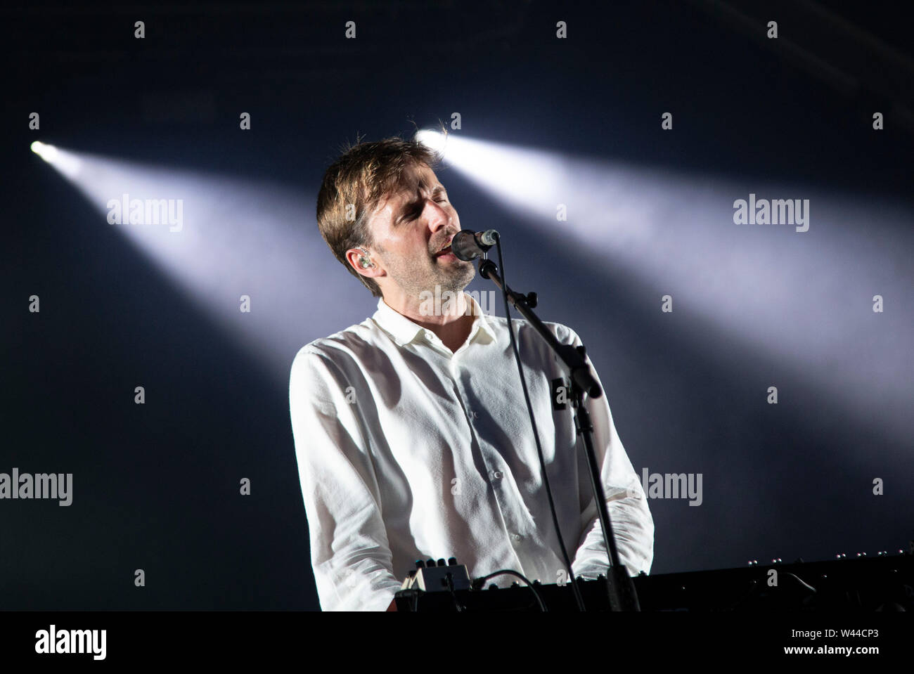 Cut Copy effectuant des séries de concerts d'été à Somerset House, Londres, Royaume-Uni 19 Juillet 2019 Banque D'Images
