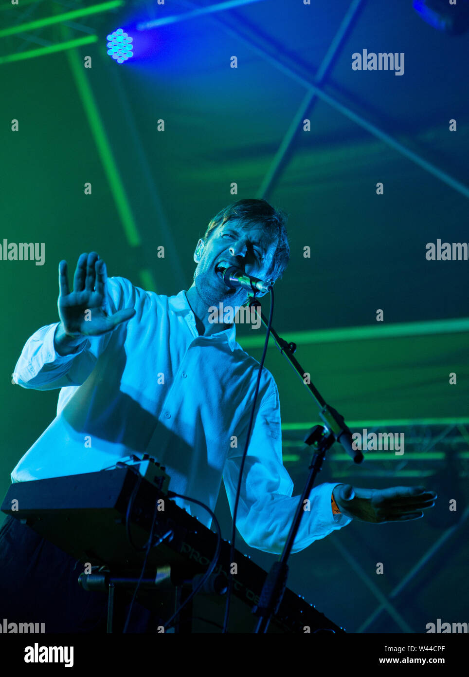 Cut Copy effectuant des séries de concerts d'été à Somerset House, Londres, Royaume-Uni 19 Juillet 2019 Banque D'Images