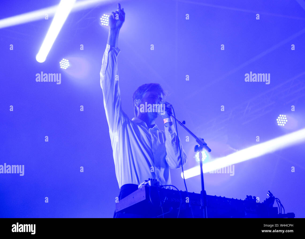 Cut Copy effectuant des séries de concerts d'été à Somerset House, Londres, Royaume-Uni 19 Juillet 2019 Banque D'Images