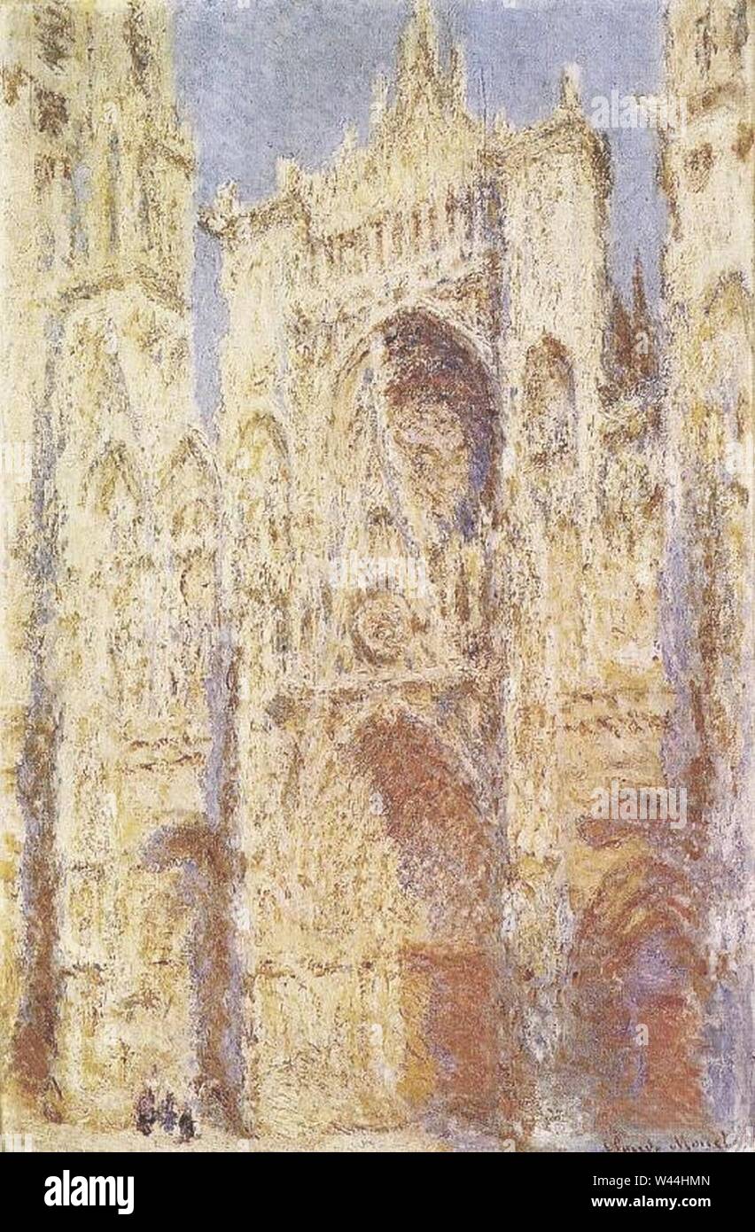 - Claude Monet La Cathédrale de Rouen, Le portail au Soleil. Banque D'Images