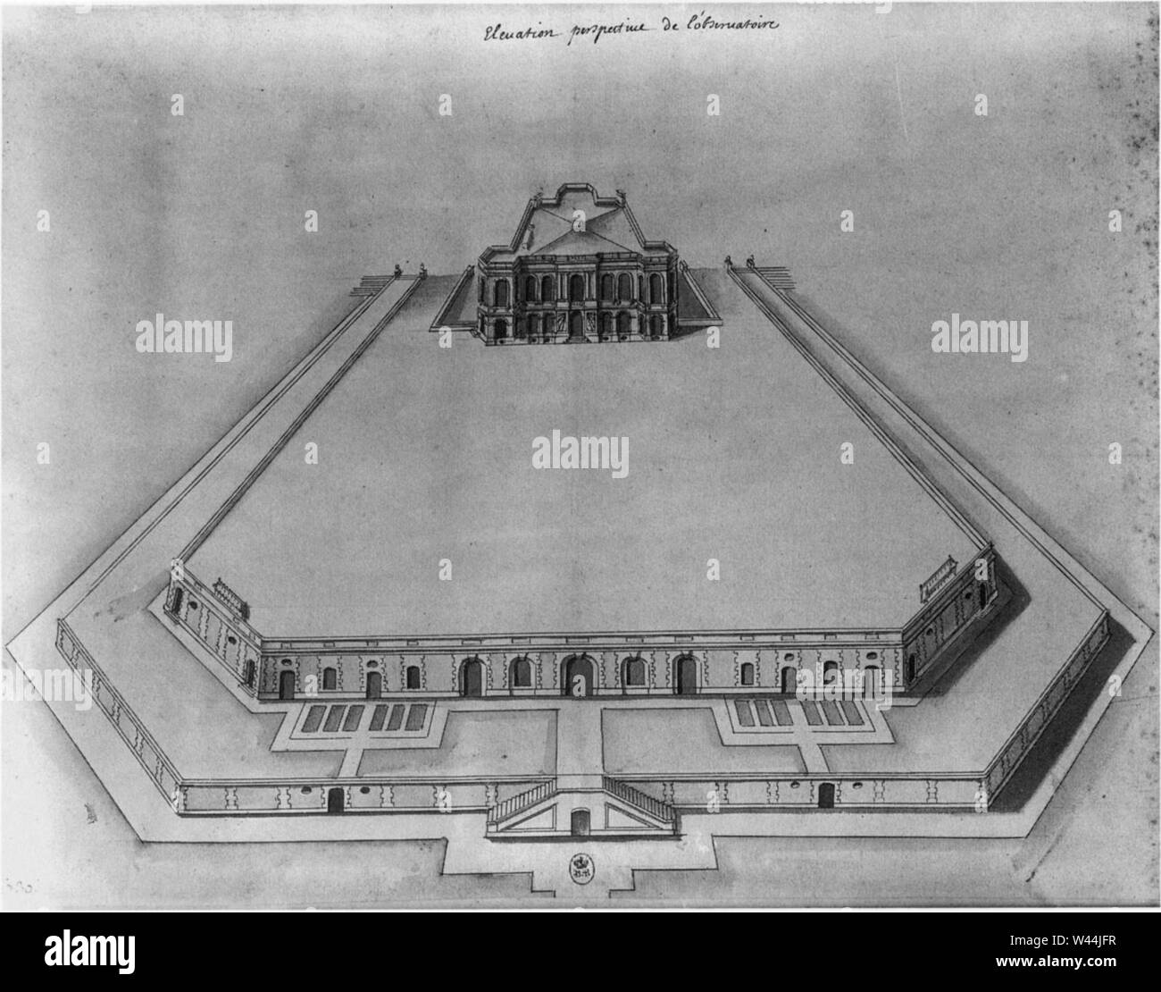 Claude Perrault, de la perspective d'une vue de l'Observatoire, Paris - Berger, 1993 Figure 68. Banque D'Images