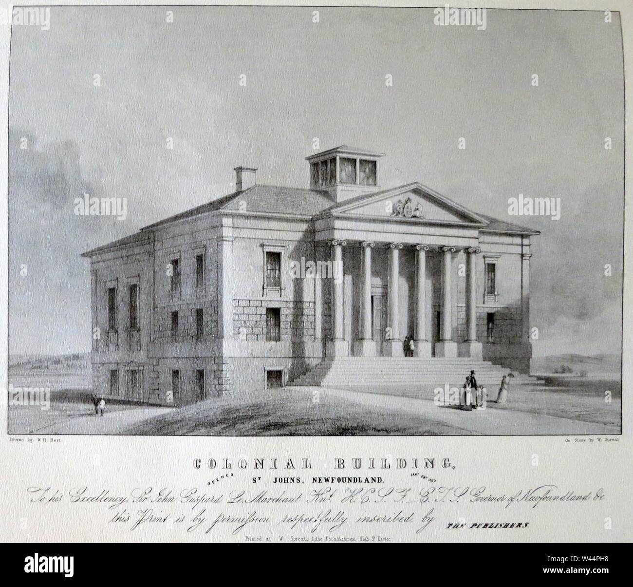 Bâtiment colonial à Terre-Neuve. Banque D'Images