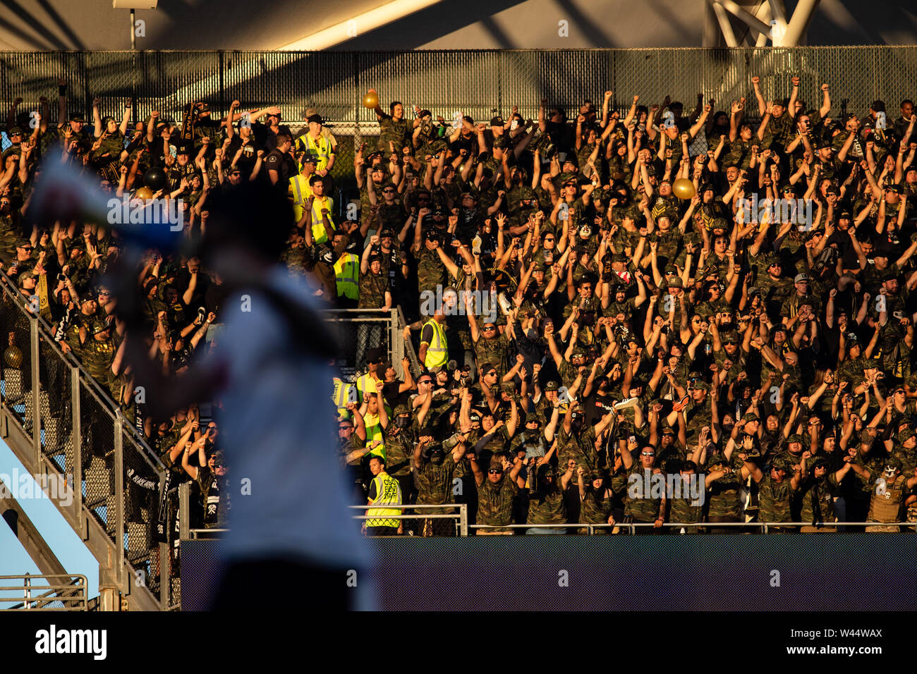Carson, Californie, USA. 19 juillet, 2019. Pour fans en force à la galaxie et pour derby. Crédit : Ben Nichols/Alamy Live News Banque D'Images