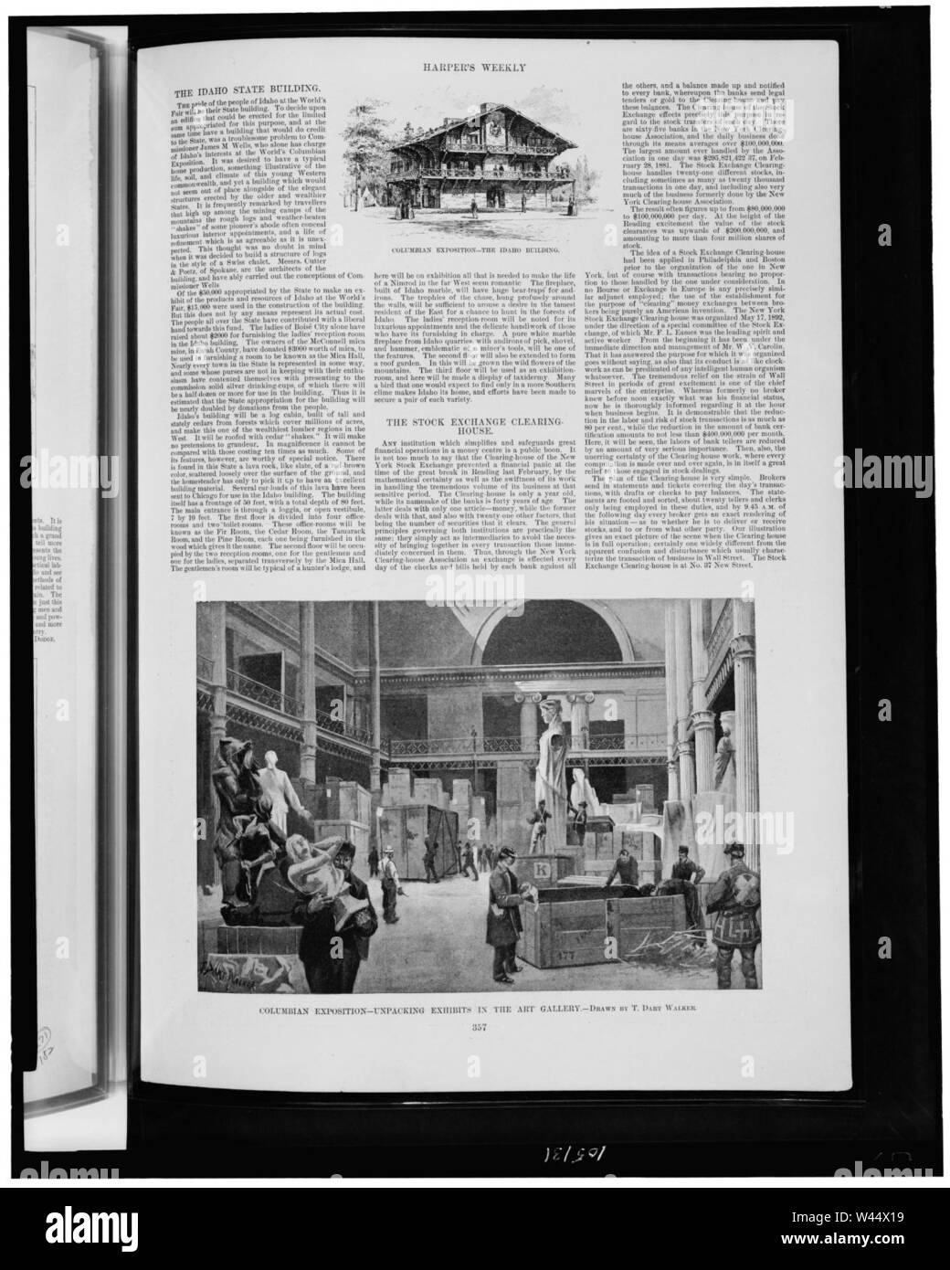 Columbian Exposition-l'Idaho. Columbian Exposition-déballage expositions dans la galerie d'art - - dessiné par T. Dart Walker Banque D'Images