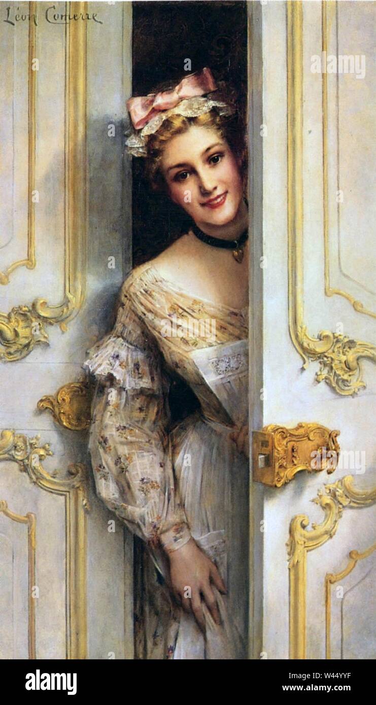 Léon François Comerre, ; la jolie femme de chambre. Banque D'Images