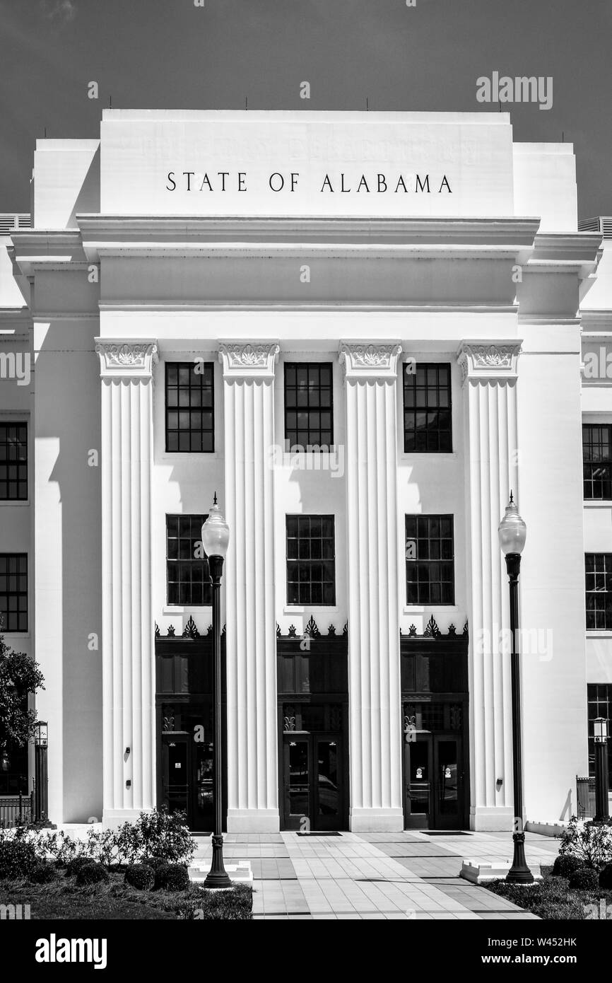 Procureur général de l'Alabama Immeuble de bureaux, pour l'état de l'Alabama, Montgomery, AL, États-Unis d'Amérique, en noir et blanc Banque D'Images